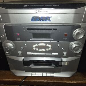 Silver Portable Audio System Vintage